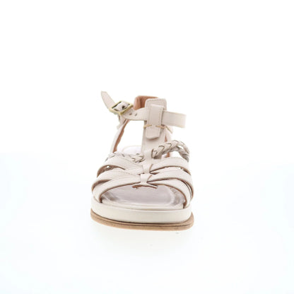 Saul Womens Beige Leather Hook & Loop Strap Sandals Shoes