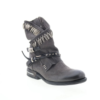 Tosh 516332-101-0001 Womens Gray Leather Zipper Casual Dress Boots