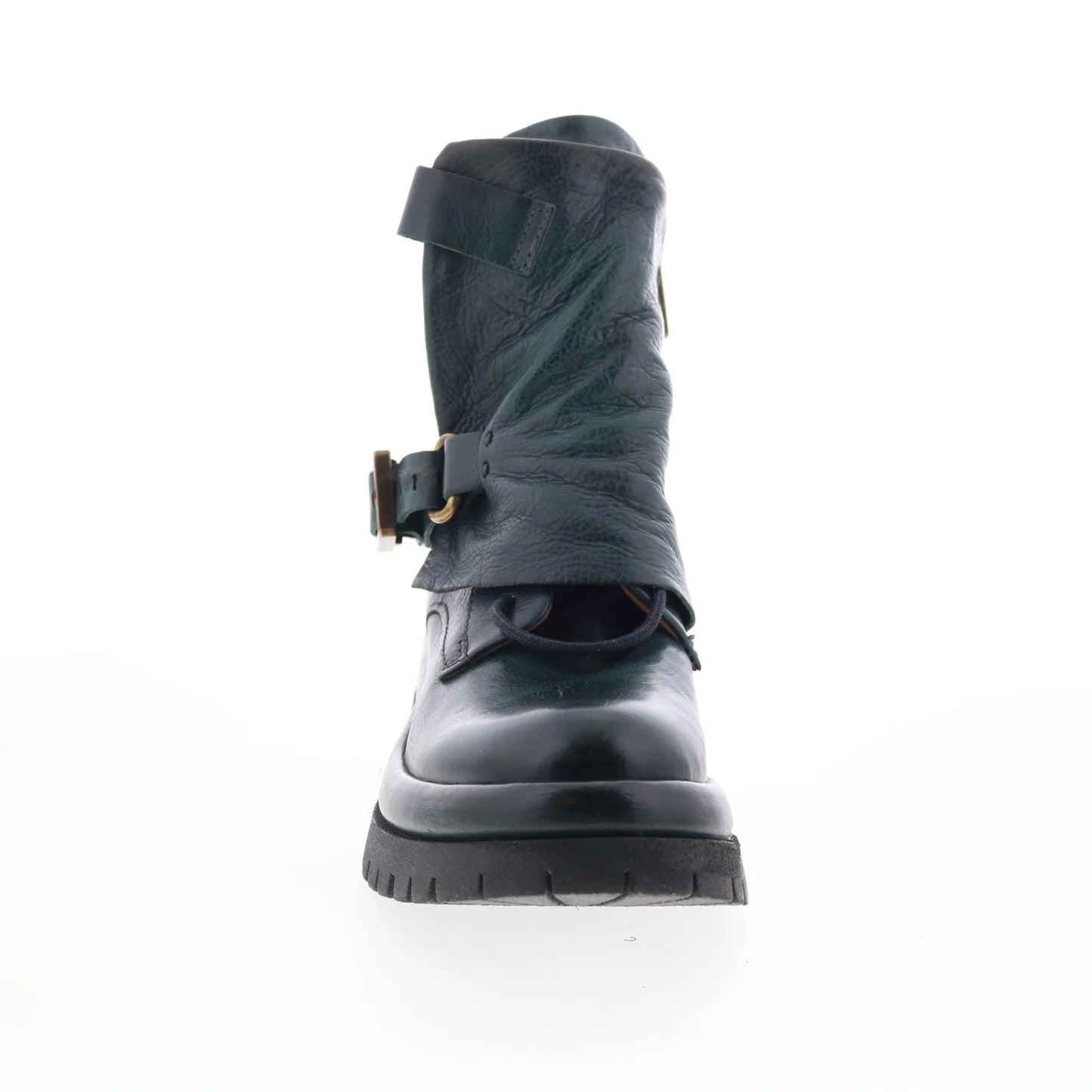 Drakie Womens Green Leather Zipper Casual Dress Boots