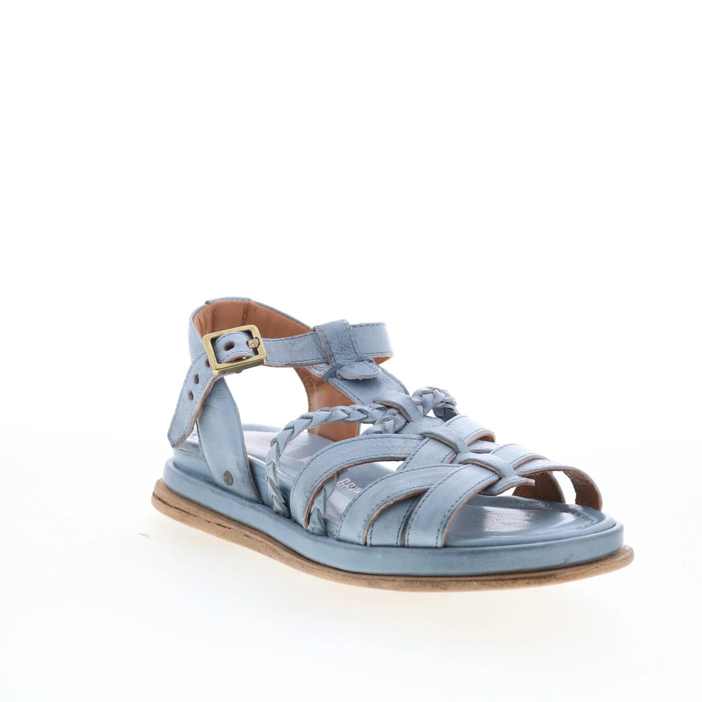 Saul Womens Blue Leather Hook & Loop Strap Sandals Shoes