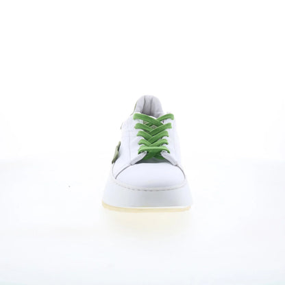 Hannie Womens White Leather Lace Up Lifestyle Sneakers Shoes
