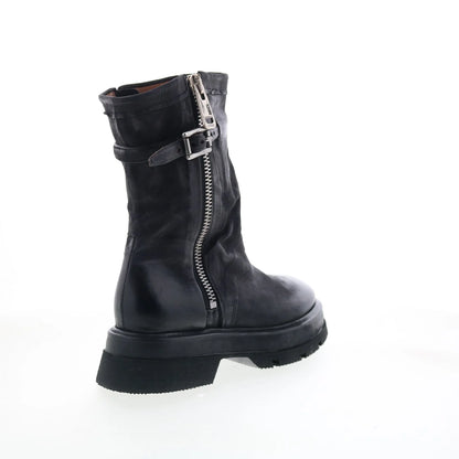 Vinson Womens Black Leather Zipper Casual Dress Boots
