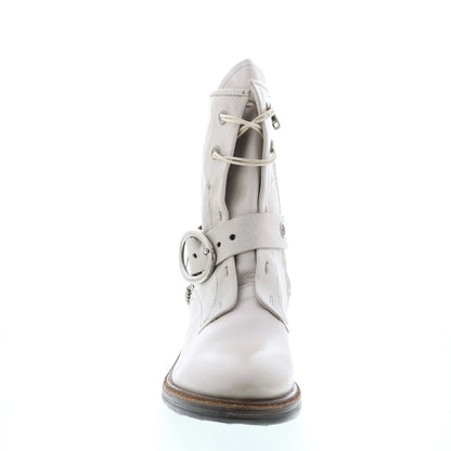 Faust A51202-101 Womens Beige Leather Hook & Loop Casual Dress Boots