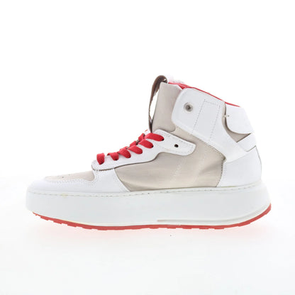 Haldon Womens White Leather Lace Up Lifestyle Sneakers Shoes