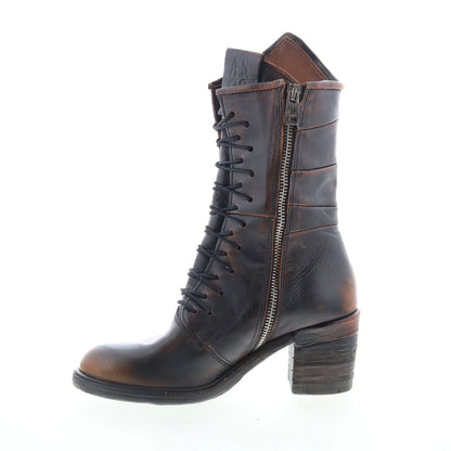 Jasper Womens Brown Leather Zipper Casual Dress Boots