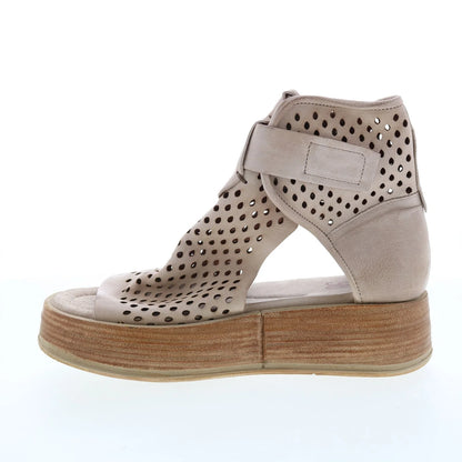 Prentice A78003-101 Womens Beige Leather Sandals Wedges Shoes