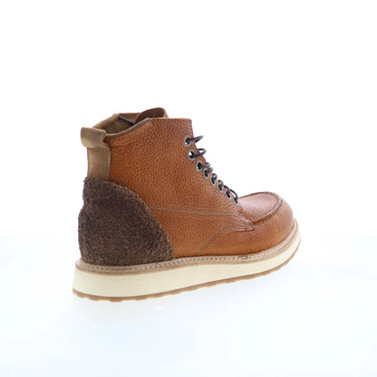 Christian Mens Brown Leather Lace Up Casual Dress Boots