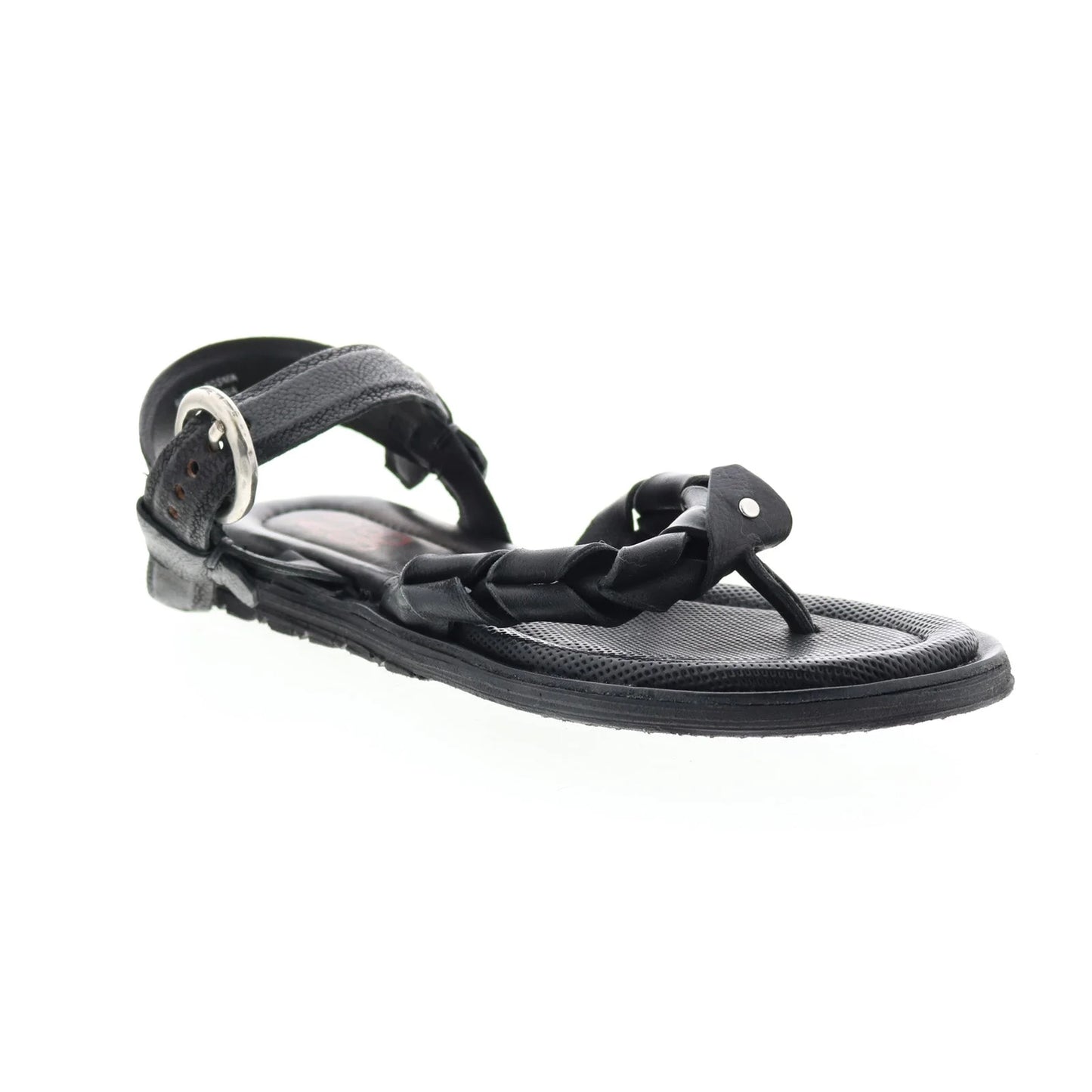 Tarron A84001-101 Womens Black Leather Strap Sandals Shoes