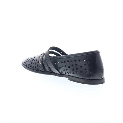 Jett Womens Black Leather Hook & Loop Loafer Flats Shoes