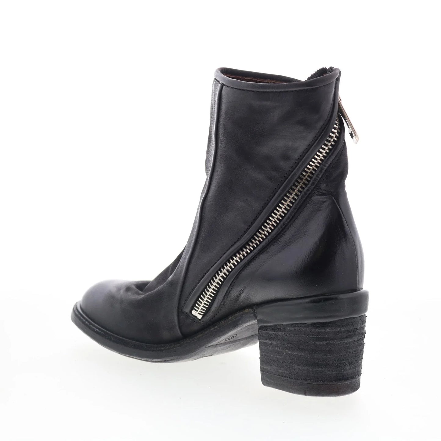Jase Womens Black Leather Zipper Ankle & Booties Boots