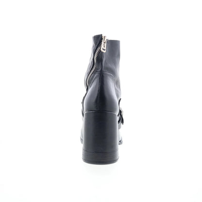 Eddie Womens Black Leather Zipper Casual Dress Boots