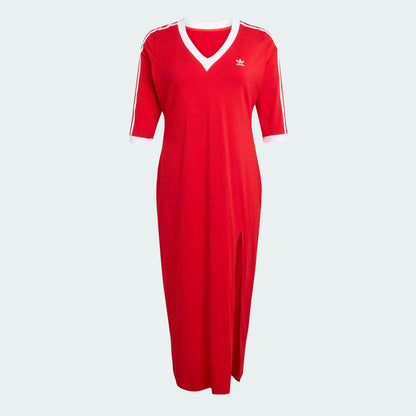 Women's adidas Adicolor Classics 3-Stripes V-Neck Maxi Dress (Plus Size)