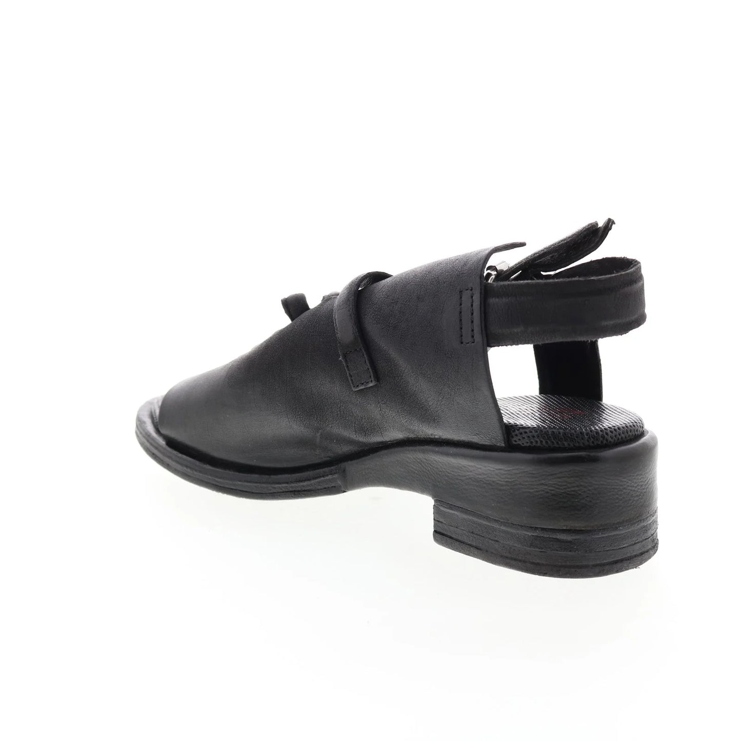 Simmy A70002-101 Womens Black Leather Hook & Loop Strap Heels Shoes