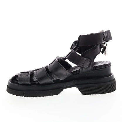 Colter A68002-101 Womens Black Leather Gladiator Sandals Shoes