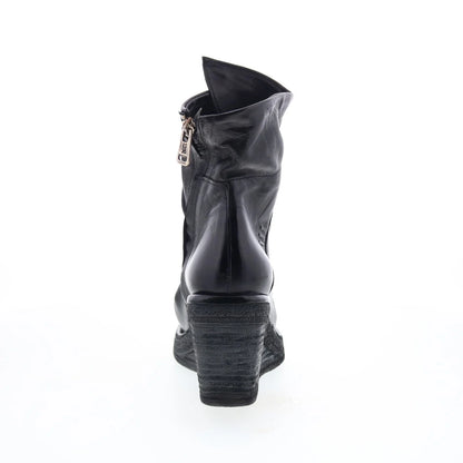 Tremont Womens Black Leather Zipper Casual Dress Boots
