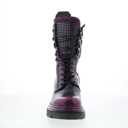 Emper Womens Black Leather Lace Up Casual Dress Boots