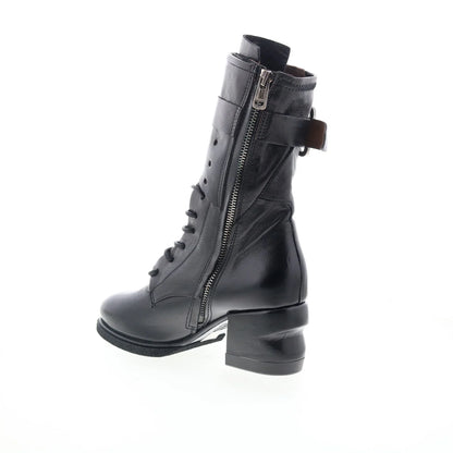 Layne Womens Black Leather Zipper Casual Dress Boots