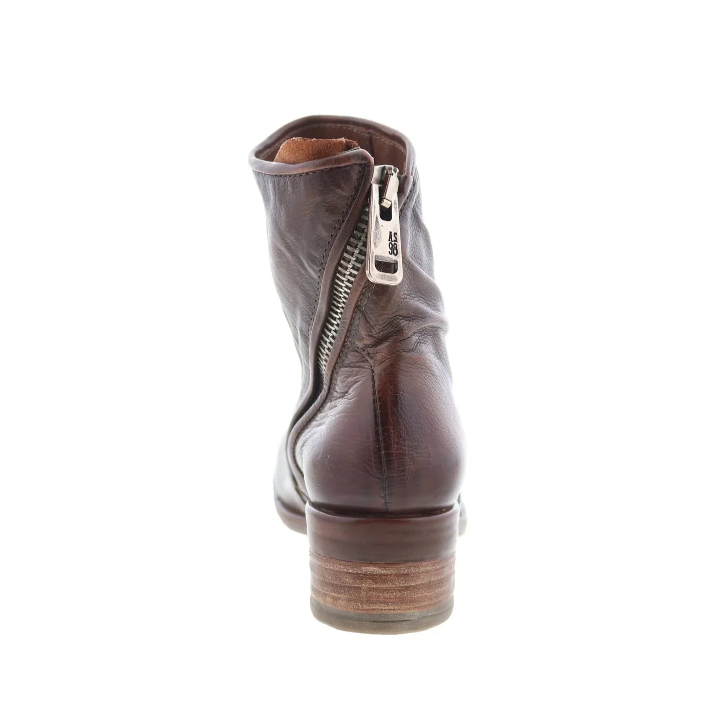 Grayson Womens Brown Leather Zipper Ankle & Booties Boots