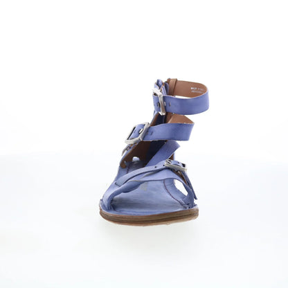 Reynolds Womens Blue Leather Hook & Loop Strap Sandals Shoes