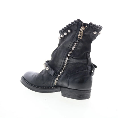 Vianne Womens Black Leather Zipper Casual Dress Boots