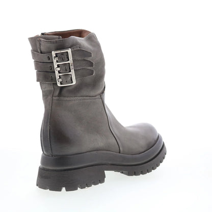 Doran Womens Gray Leather Zipper Casual Dress Boots