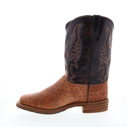 6750 Mens Brown Wide Leather Slip On Cowboy Western Boots