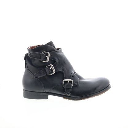 Cooper Mens Black Leather Zipper Casual Dress Boots