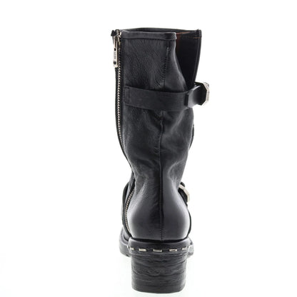 Norm A52203-101 Womens Black Leather Zipper Casual Dress Boots