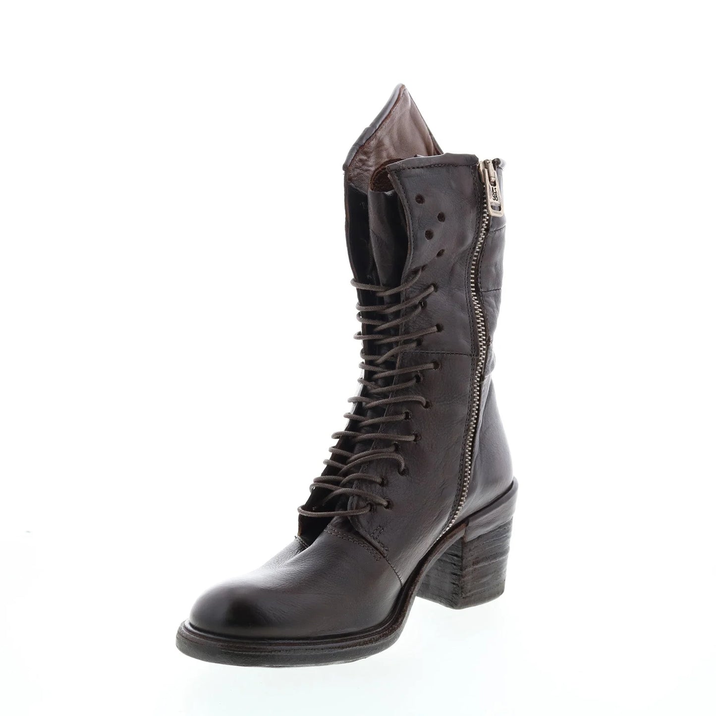 Jasper A24202-101 Womens Brown Leather Lace Up Casual Dress Boots