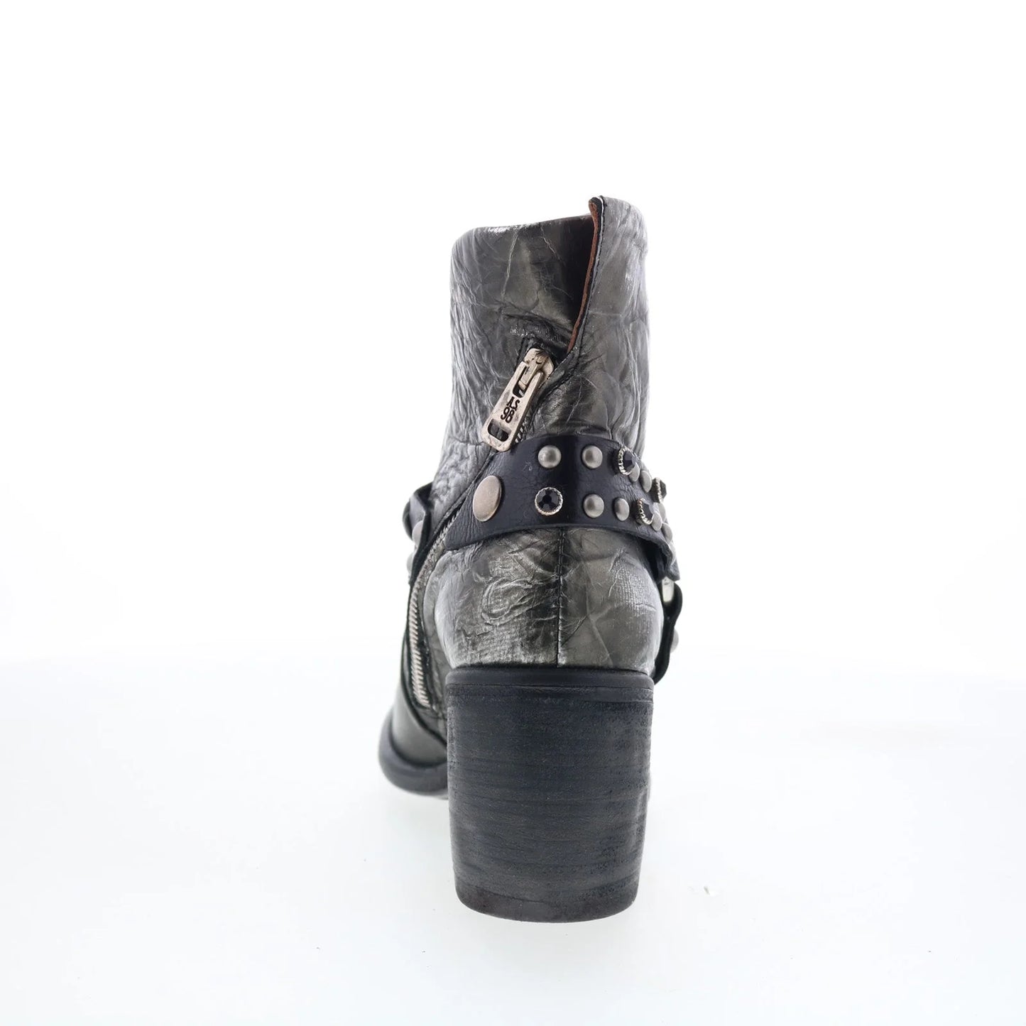 Ridley Womens Silver Leather Zipper Ankle & Booties Boots