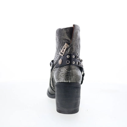 Ridley Womens Silver Leather Zipper Ankle & Booties Boots