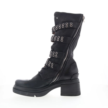 Ellington Womens Black Leather Zipper Casual Dress Boots