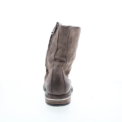 Traver Womens Gray Leather Zipper Casual Dress Boots