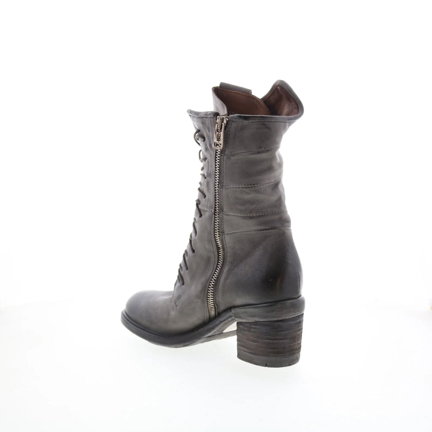 Jasper Womens Gray Leather Zipper Casual Dress Boots