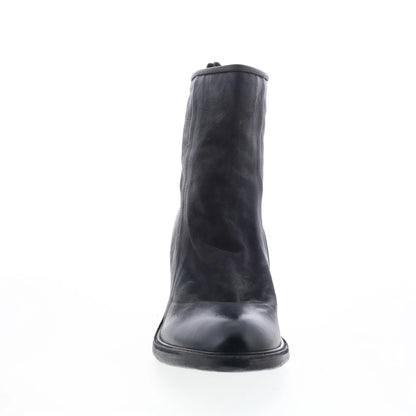 Jase Womens Black Leather Zipper Ankle & Booties Boots