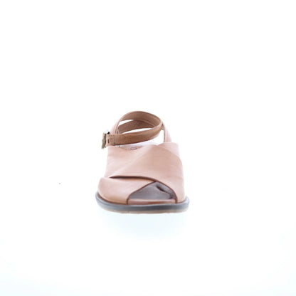 Garvie Womens Brown Leather Hook & Loop Strap Sandals Shoes