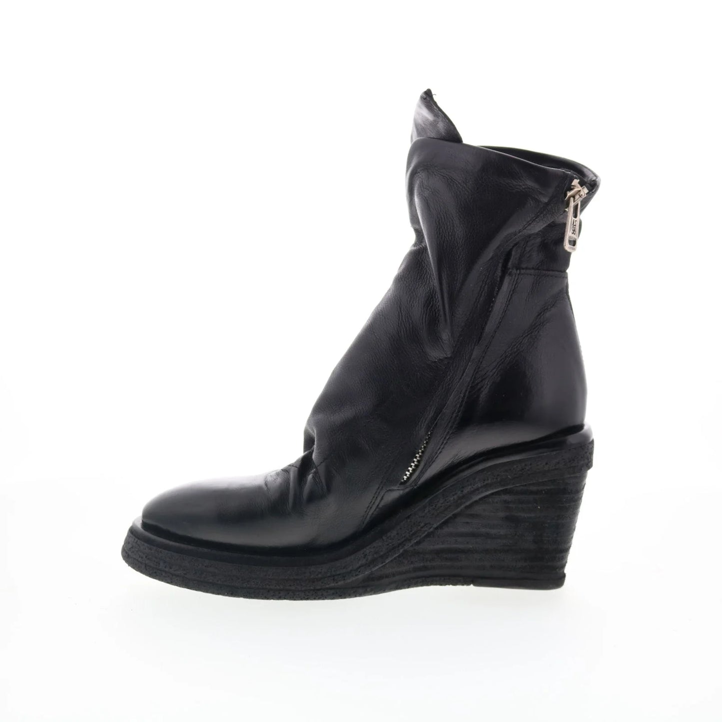 Tremont Womens Black Leather Zipper Casual Dress Boots