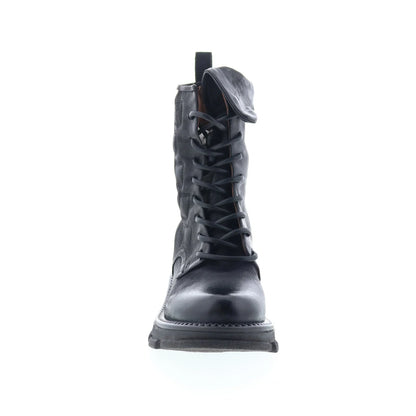 Lockwood Womens Black Leather Lace Up Casual Dress Boots