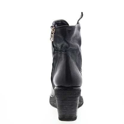 Tremont A30205-201 Womens Blue Leather Zipper Casual Dress Boots